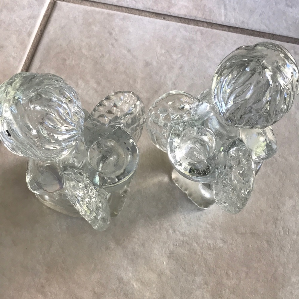 Pair of Clear Crystal  Angels  Candleholders - Picture 5 of 12